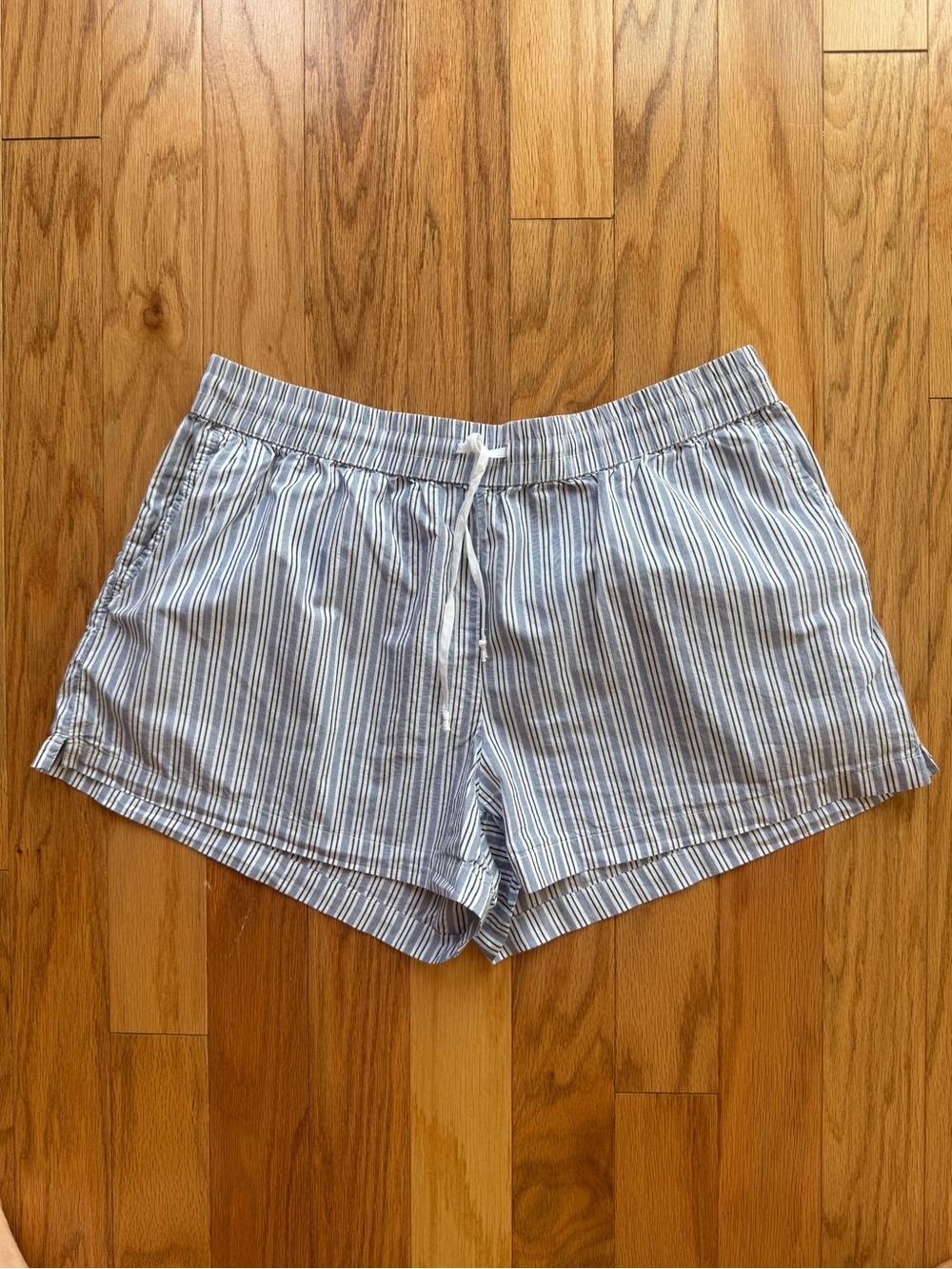 Women’s Blue & White Striped Drawstring boxer Shorts